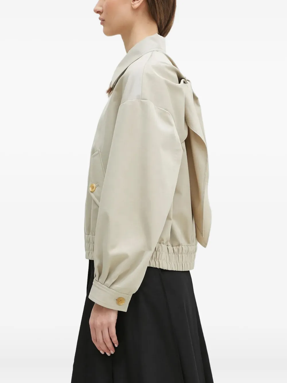 Undercover tie-back zip-front jacket Beige