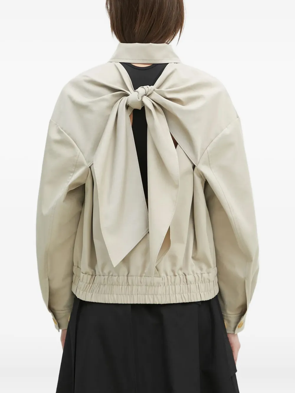 Undercover tie-back zip-front jacket Beige