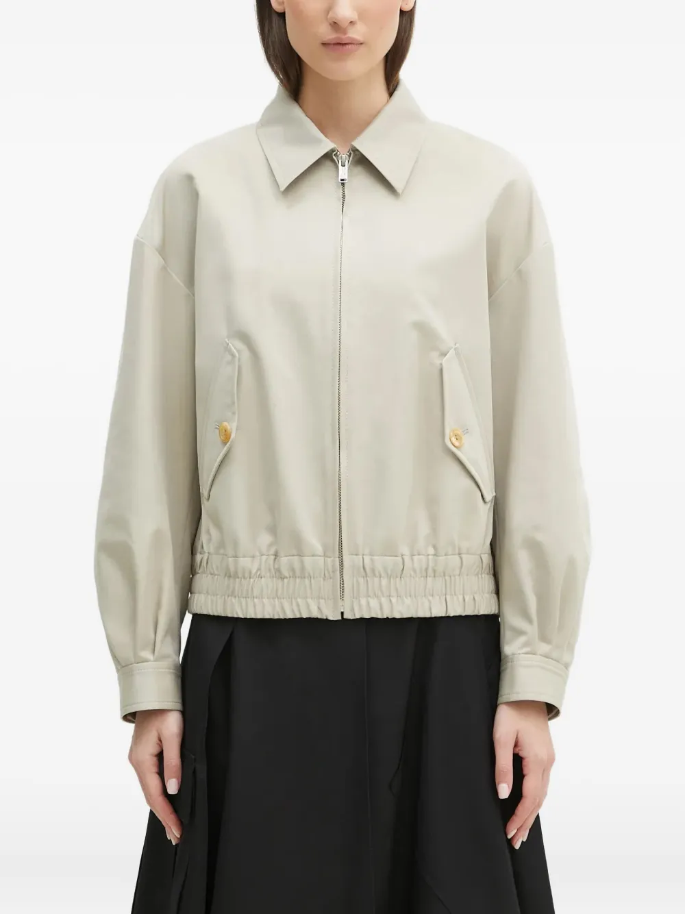 Undercover tie-back zip-front jacket Beige