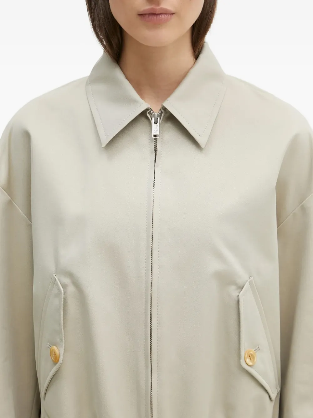 Undercover tie-back zip-front jacket Beige