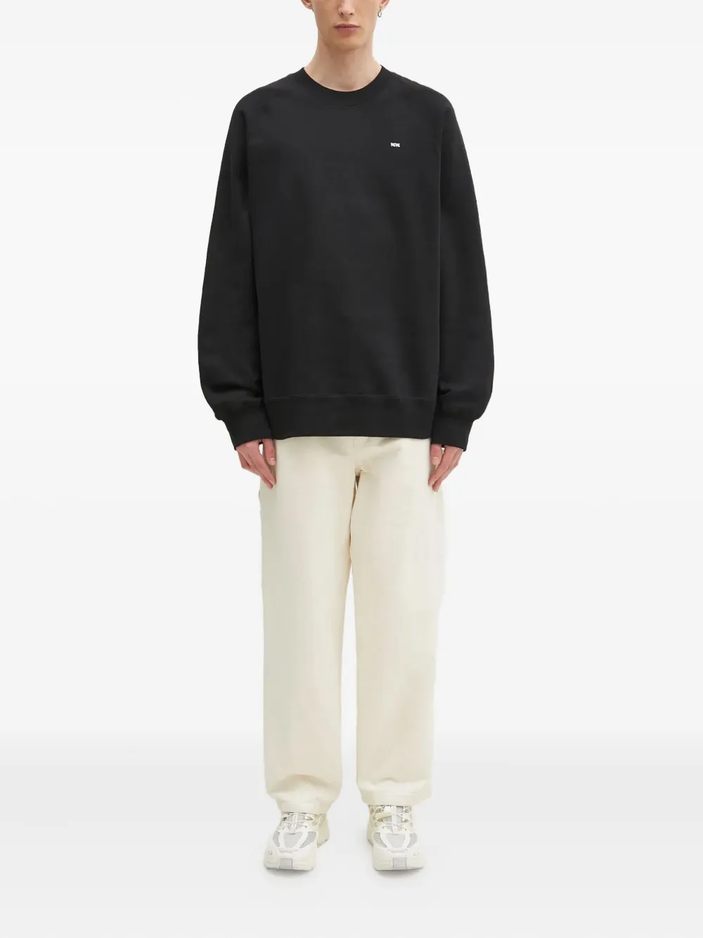 Wood Wood Sweater met logoprint - Zwart