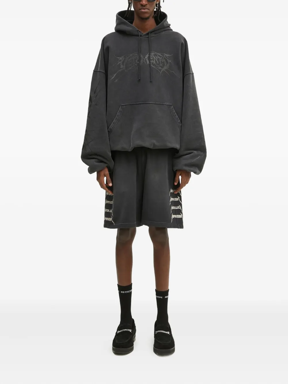 VETEMENTS Death Metal hoodie met logoprint Grijs