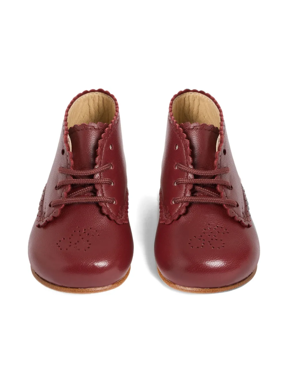 Bonpoint scalloped-edge boots Red