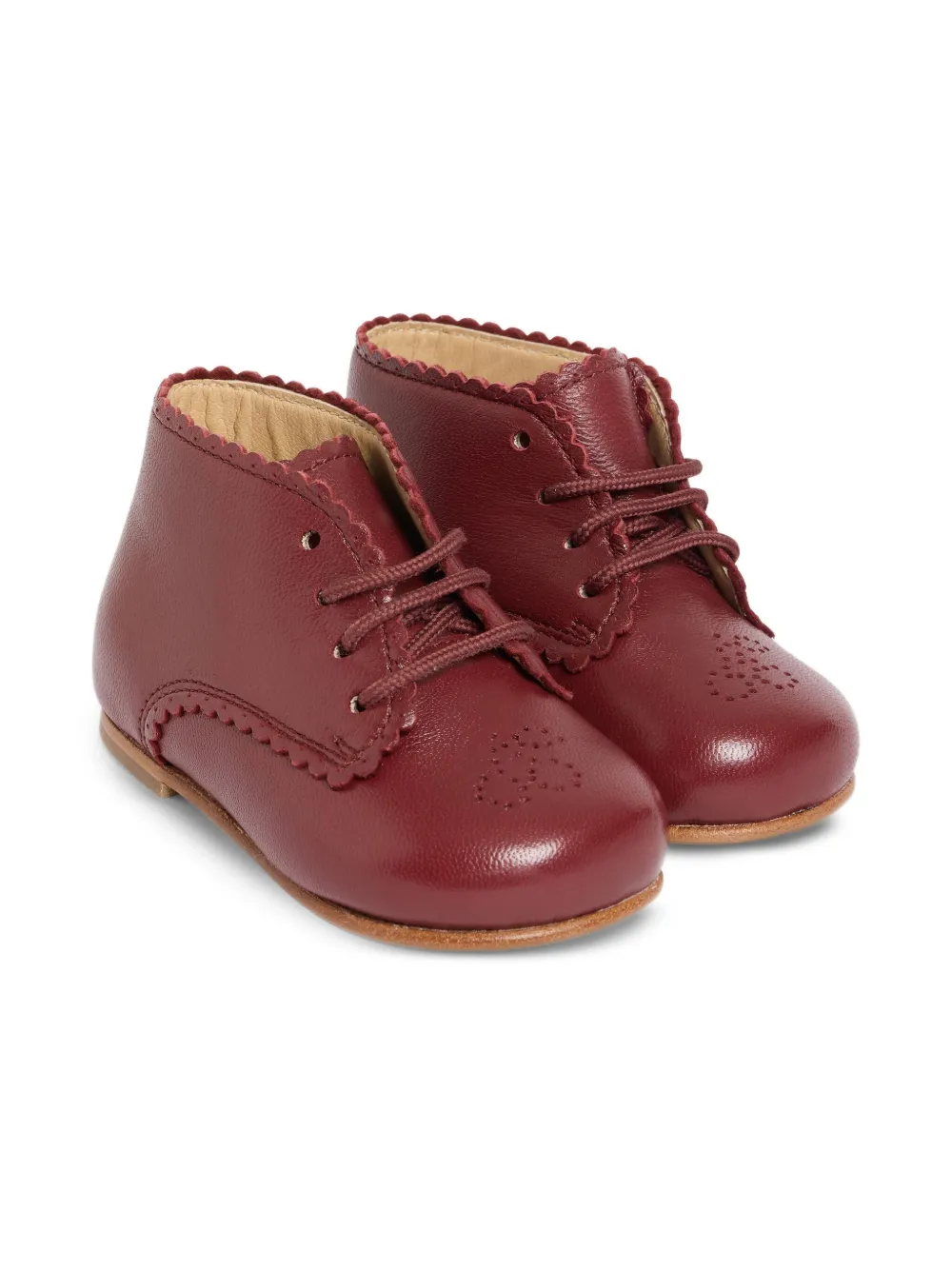 Bonpoint scalloped-edge boots Red