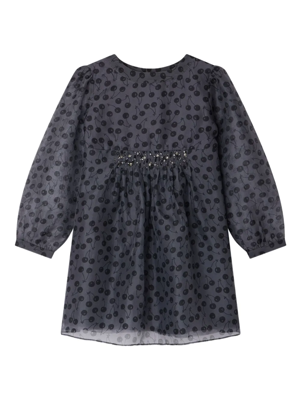 Bonpoint cherry-print embellished casual dress | Black | Image 1