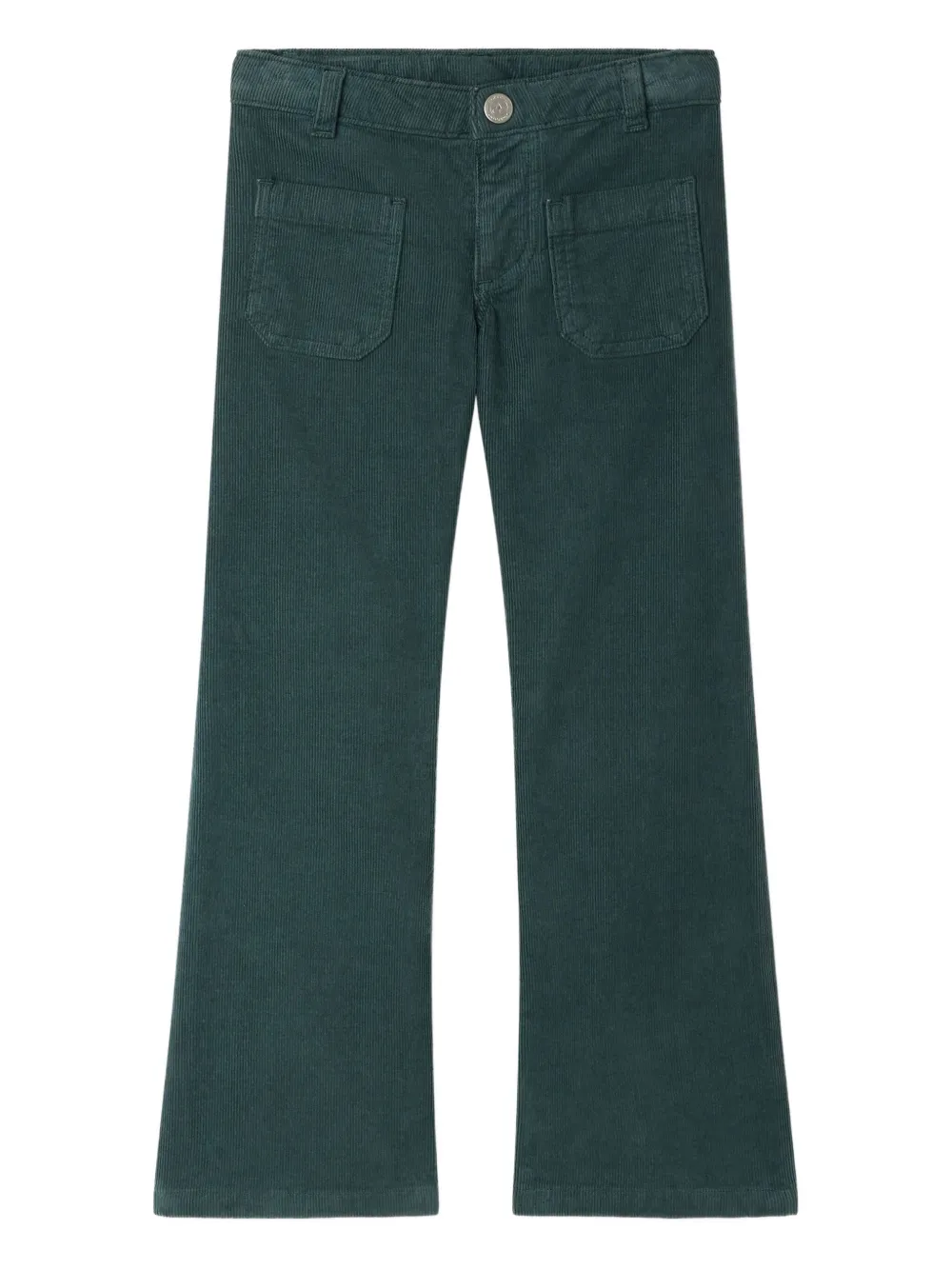 Bonpoint Ribfluwelen broek met opgestikte zak Groen