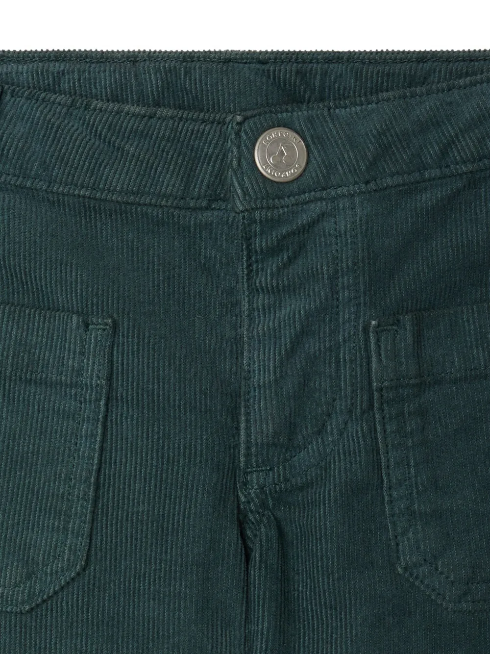 Bonpoint Ribfluwelen broek met opgestikte zak Groen