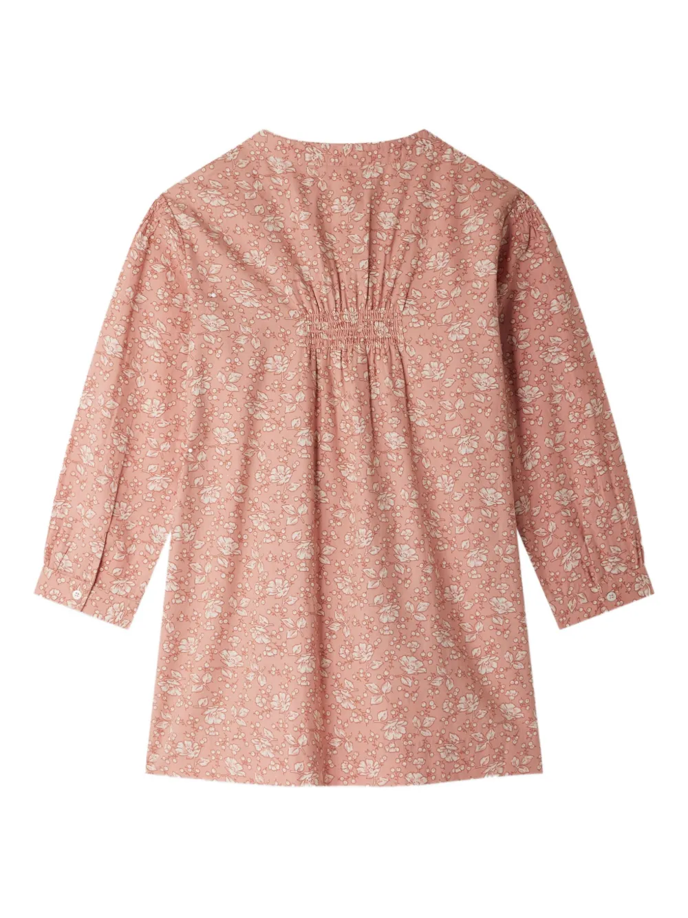 Bonpoint Katoenen jurk met bloemenprint Roze