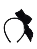 Bonpoint bow-detail velvet headband - Black