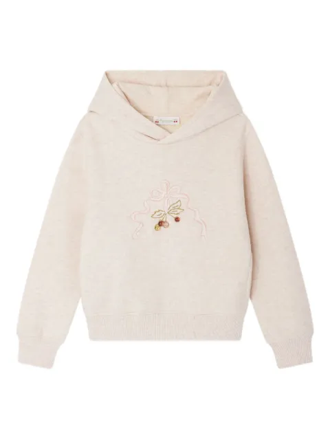 Bonpoint embroidered-bow hoodie
