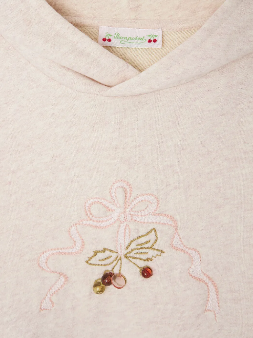 Bonpoint Hoodie met geborduurde strik Roze