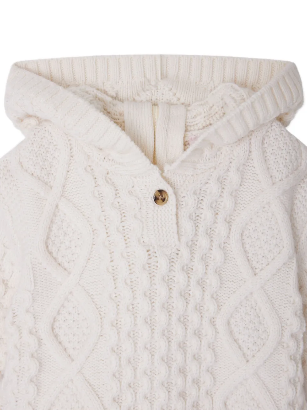 Bonpoint Kabelgebreid vest Wit