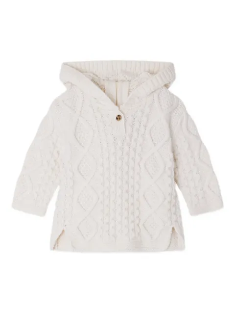 Bonpoint cable-knit hooded cardigan