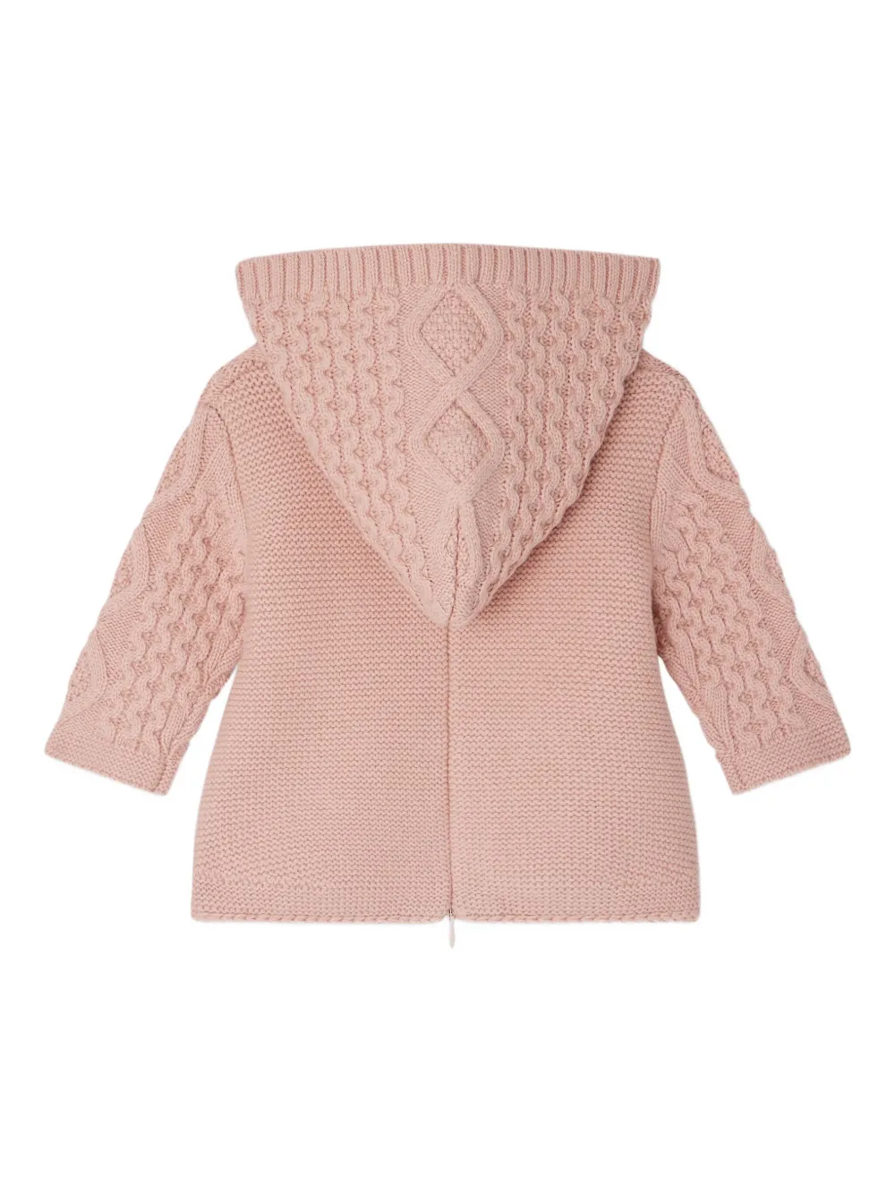 Bonpoint cable-knit hooded knitwear Roze