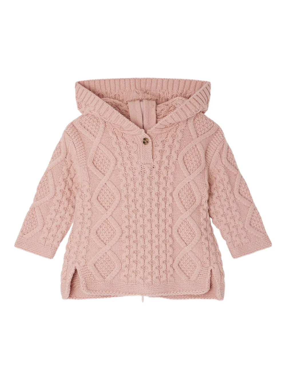 Bonpoint cable-knit hooded knitwear Roze