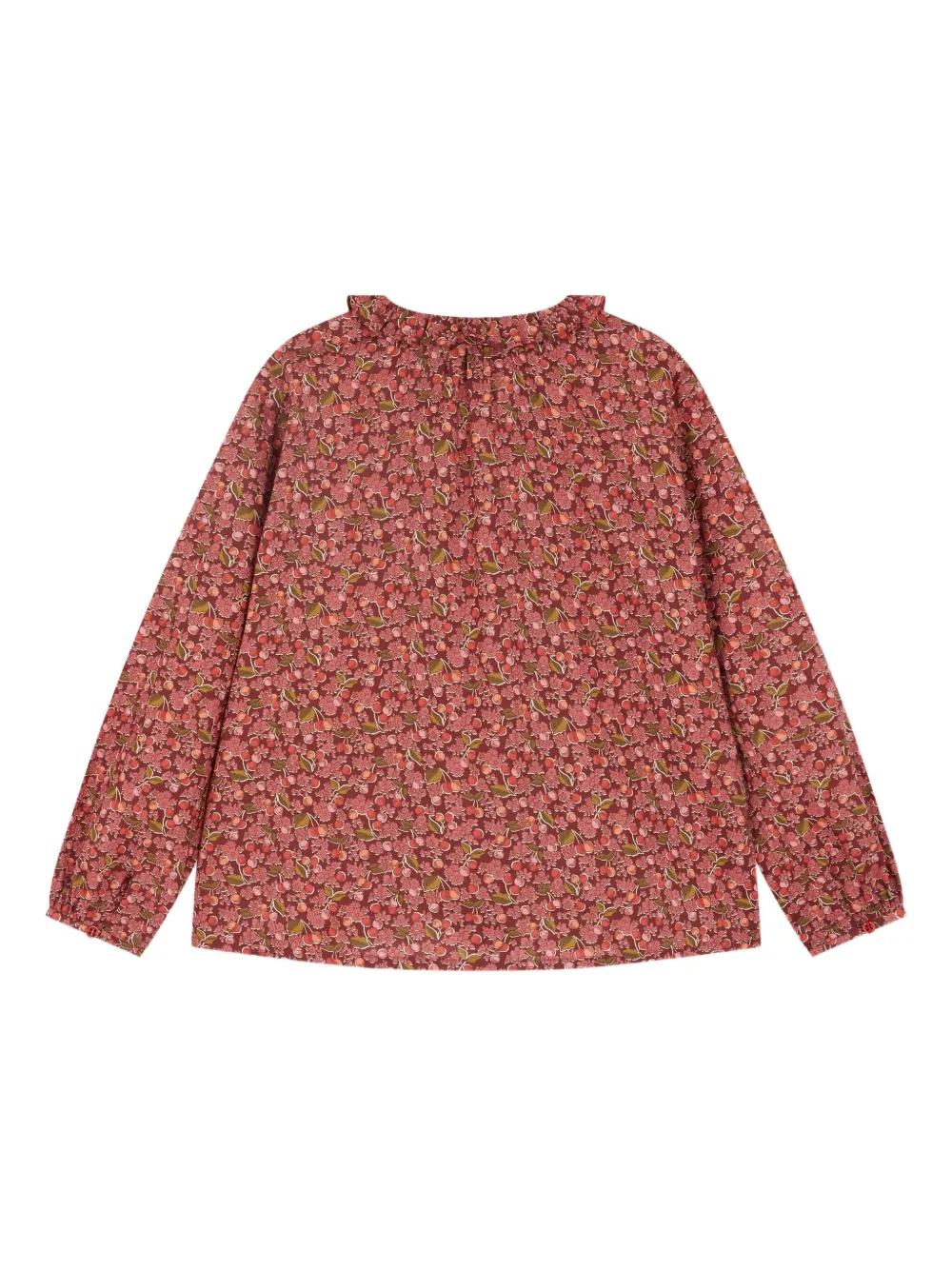 Bonpoint Gesmockte shirt met kersenprint Roze