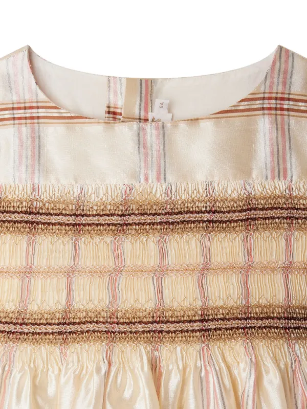 Bonpoint チェック ワンピース | ニュートラル | FARFETCH JP