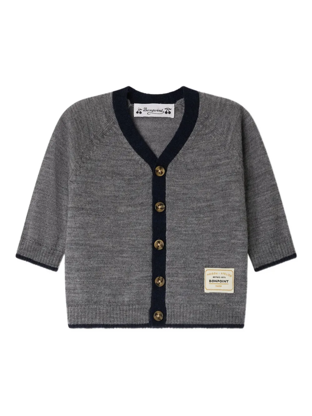 Bonpoint wool buttoned cardigan Grijs