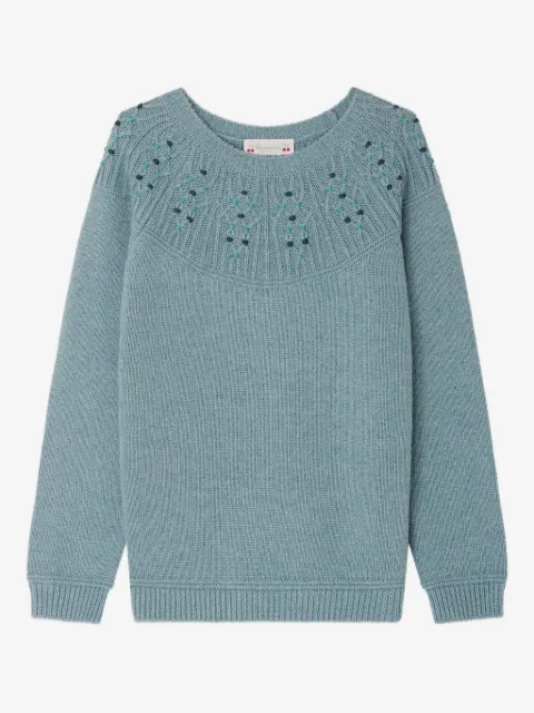 Bonpoint pull en maille torsadée à ornements