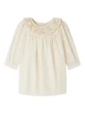 Bonpoint ruffled collar silk dress - White