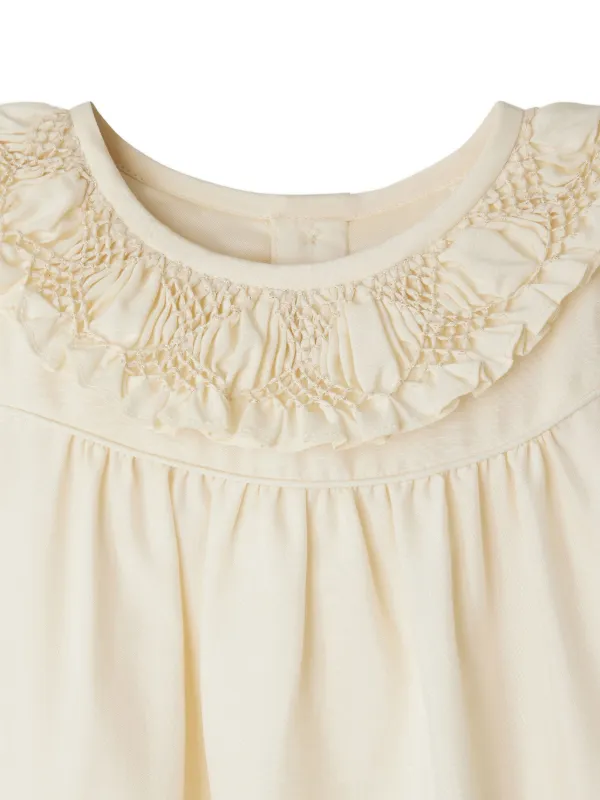 bonpoint silk dress Bonpoint Ruffled Collar Silk Dress | White