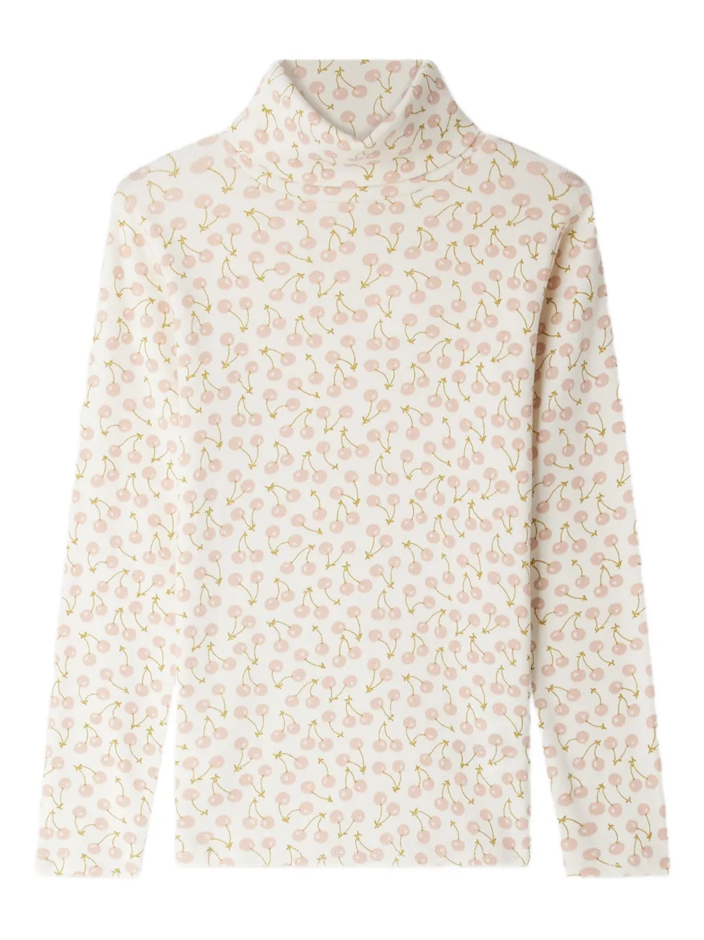 Bonpoint Tahiti T-shirt met kersenprint Beige