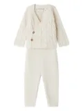 Bonpoint cable-knit cardigan-trousers set - White