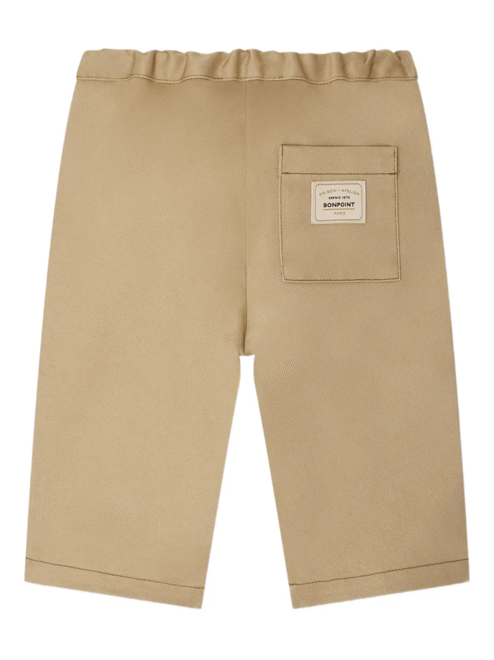 Bonpoint Jeudi broek met elastische taille en opgestikte zak Beige