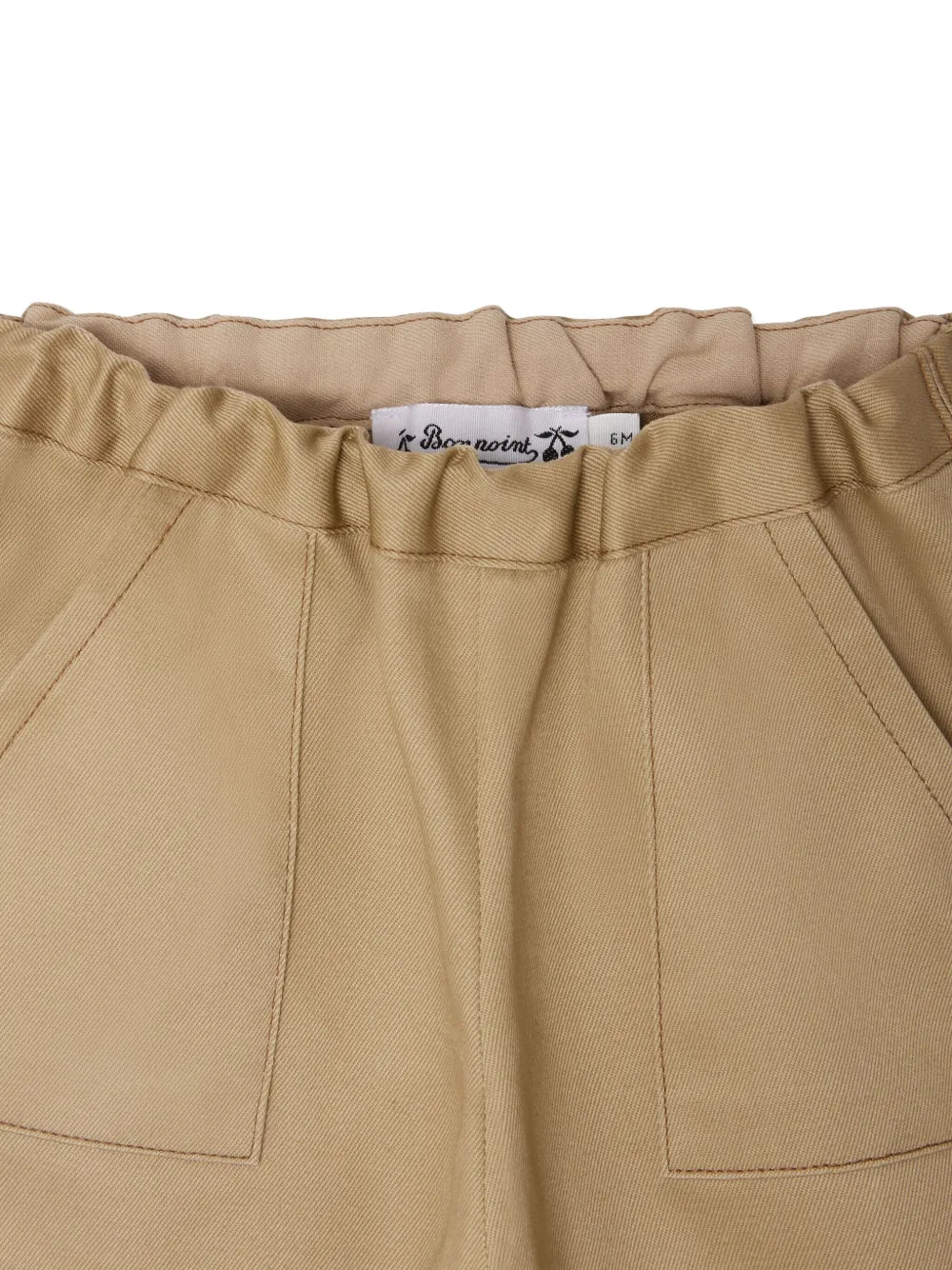 Bonpoint Jeudi broek met elastische taille en opgestikte zak Beige
