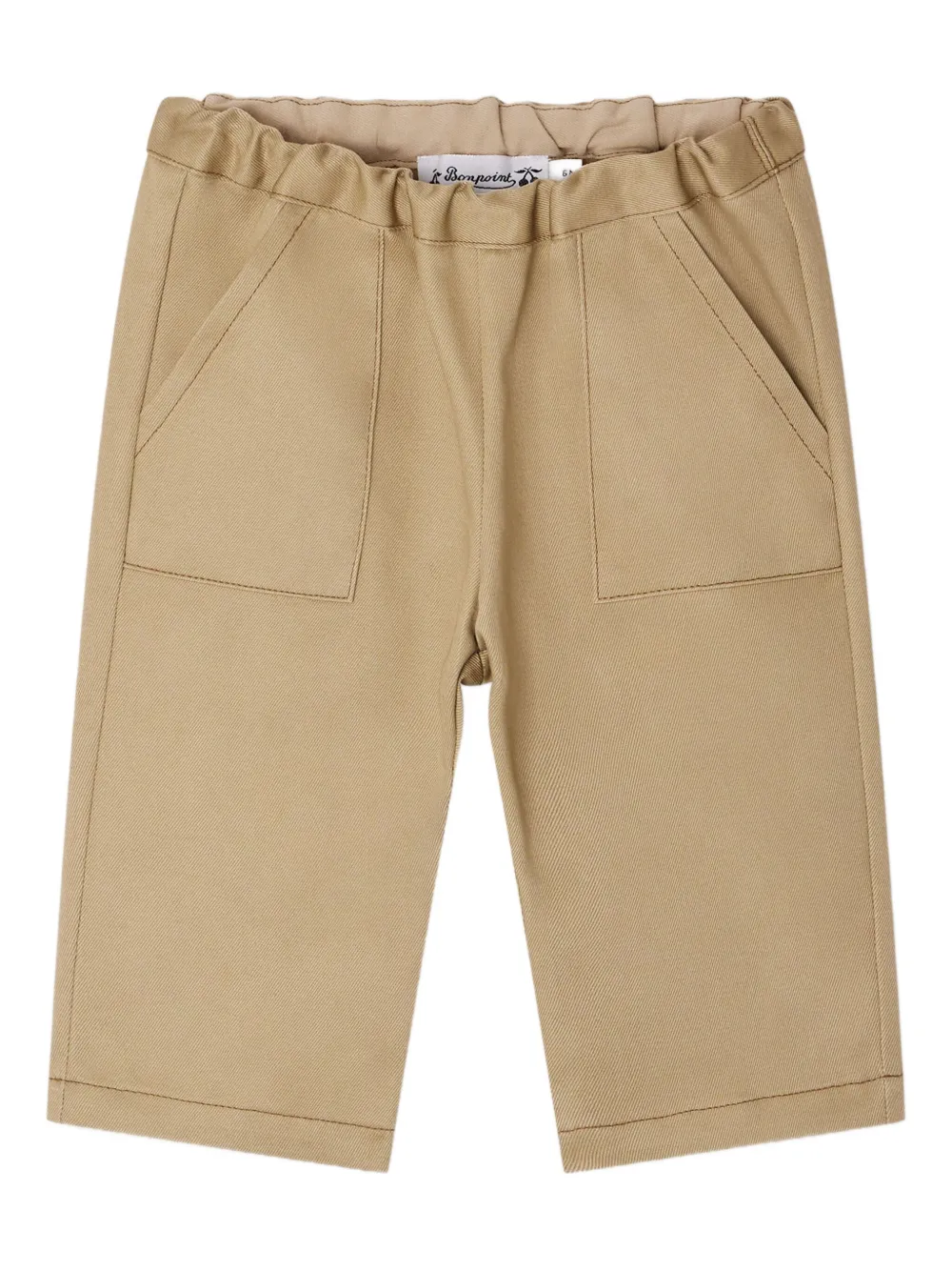 Bonpoint Jeudi broek met elastische taille en opgestikte zak Beige