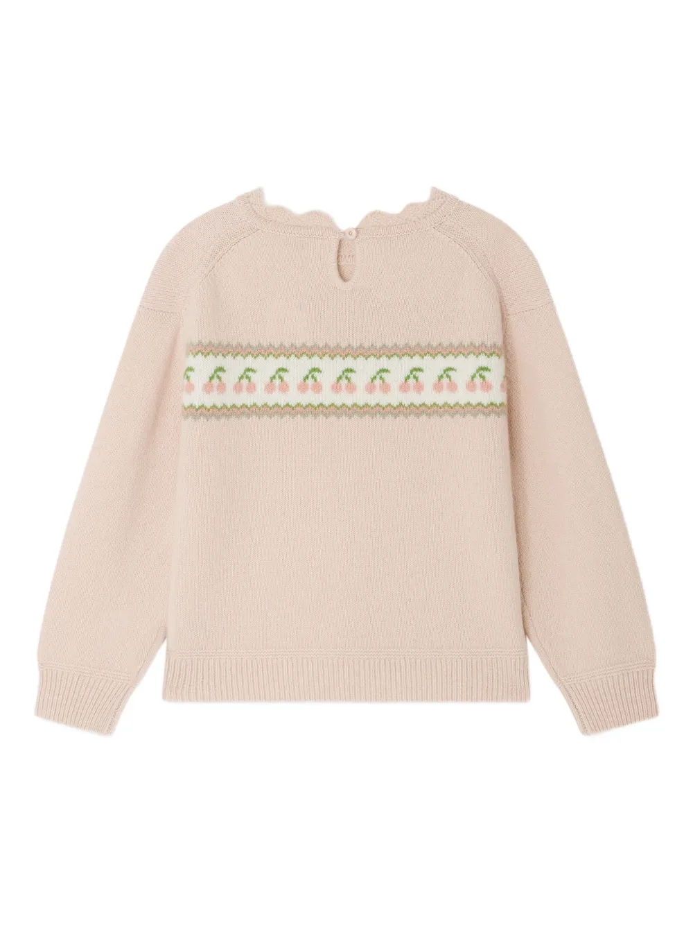 Bonpoint Judith trui met kersenjacquard Roze