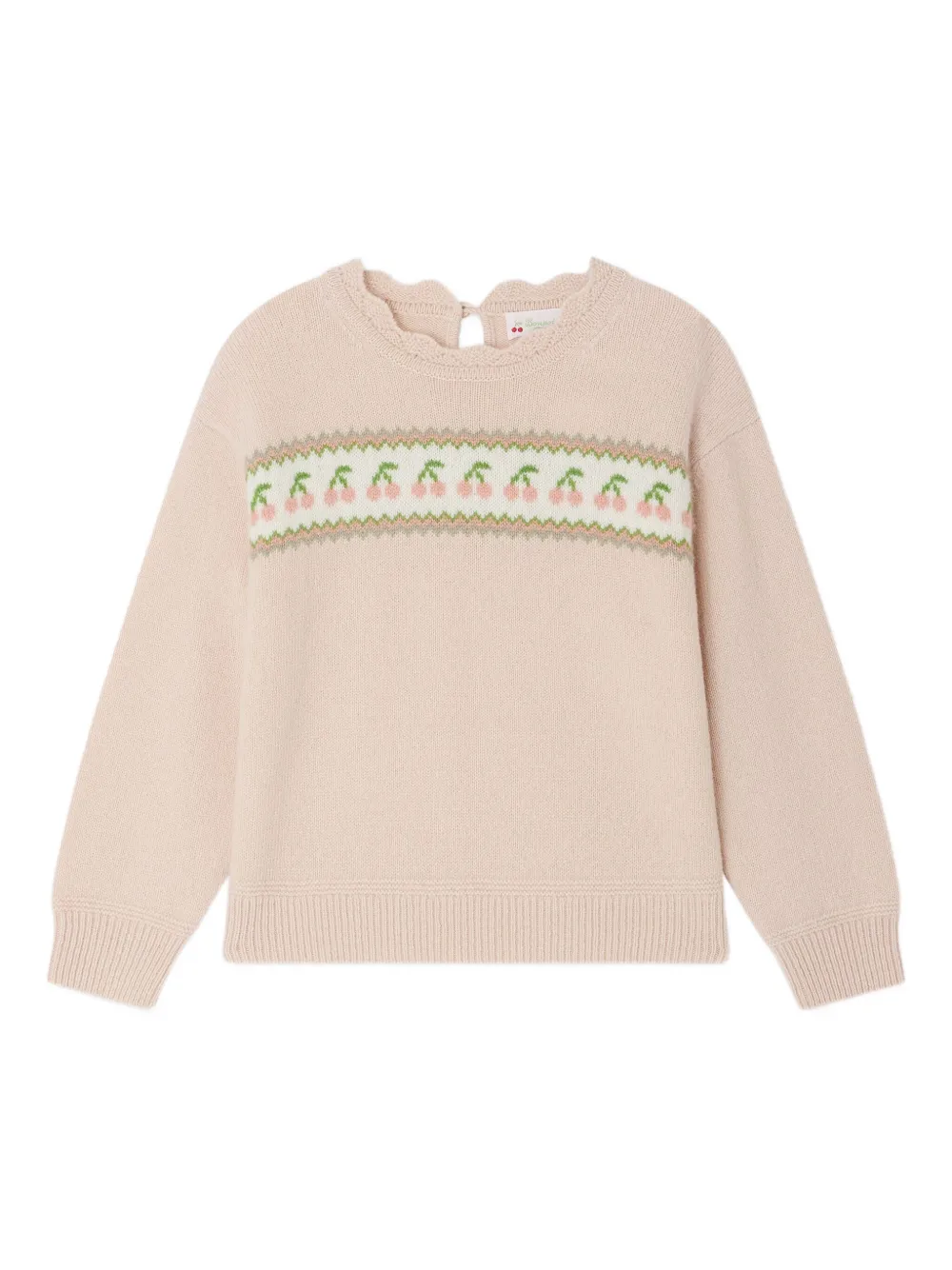 Bonpoint Judith trui met kersenjacquard Roze