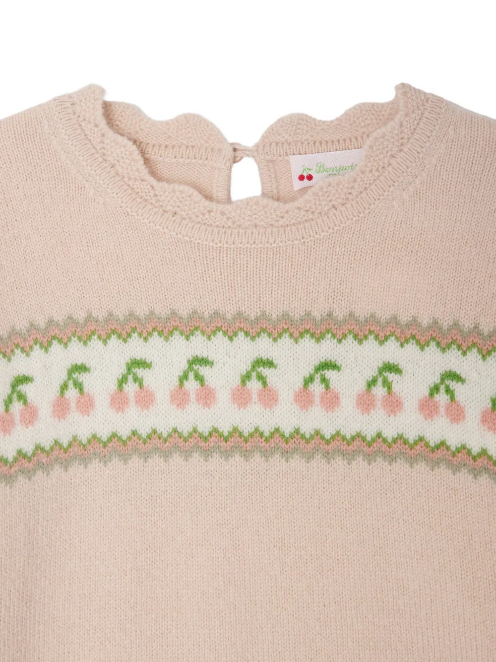 Bonpoint Judith trui met kersenjacquard Roze
