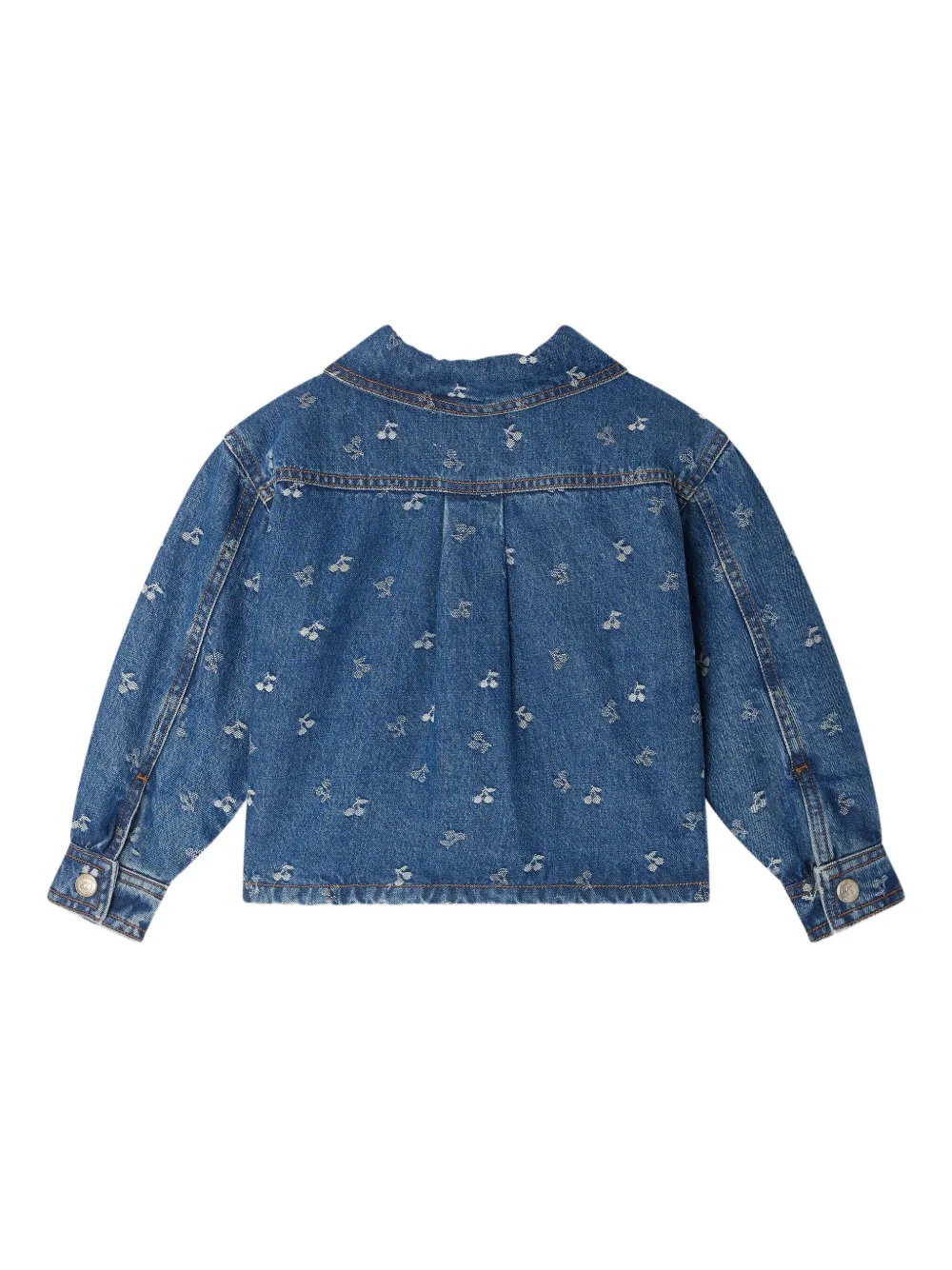 Bonpoint Spijkerjack verfraaid met kersen Blauw