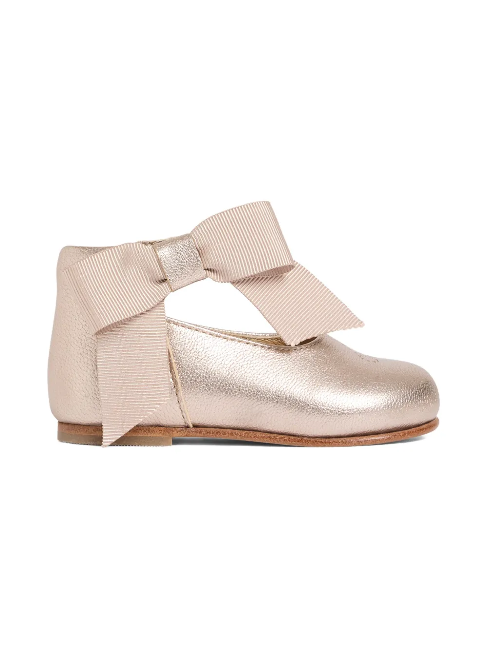 Bonpoint Leren ballerina's verfraaid met strik Roze