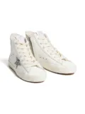 Bonpoint glitter-star zip-up sneakers - White