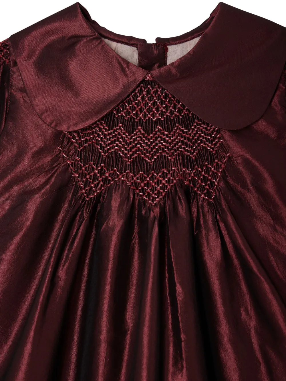 Bonpoint Jurk met Peter Pan kraag en gesmockt detail Rood