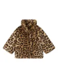 Bonpoint leopard-print faux fur coat - Brown