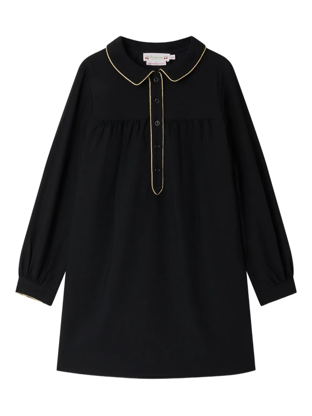 Bonpoint long-sleeve collared dress | Black | Image 1