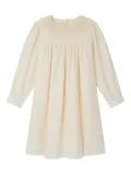 Bonpoint pearl-embellished smocked casual dress - Neutrals