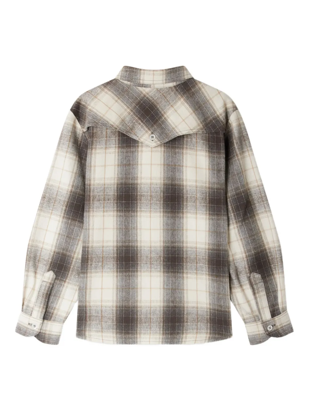 Bonpoint Jared geruit shirt met passtuk Beige