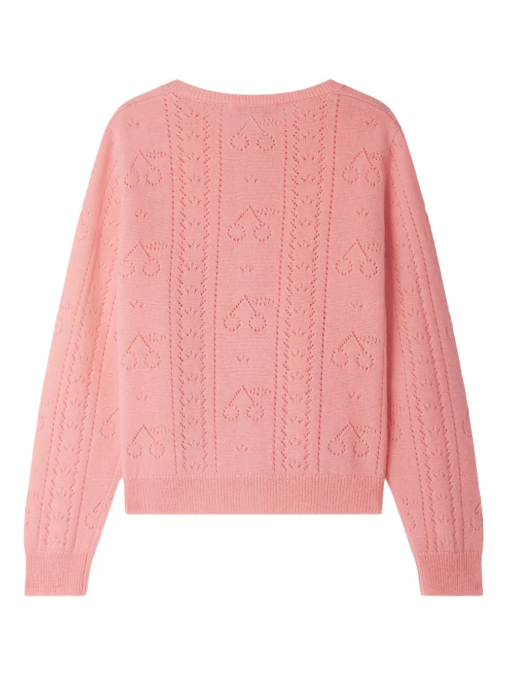 Bonpoint Kabelgebreid vest met hartpatroon Roze