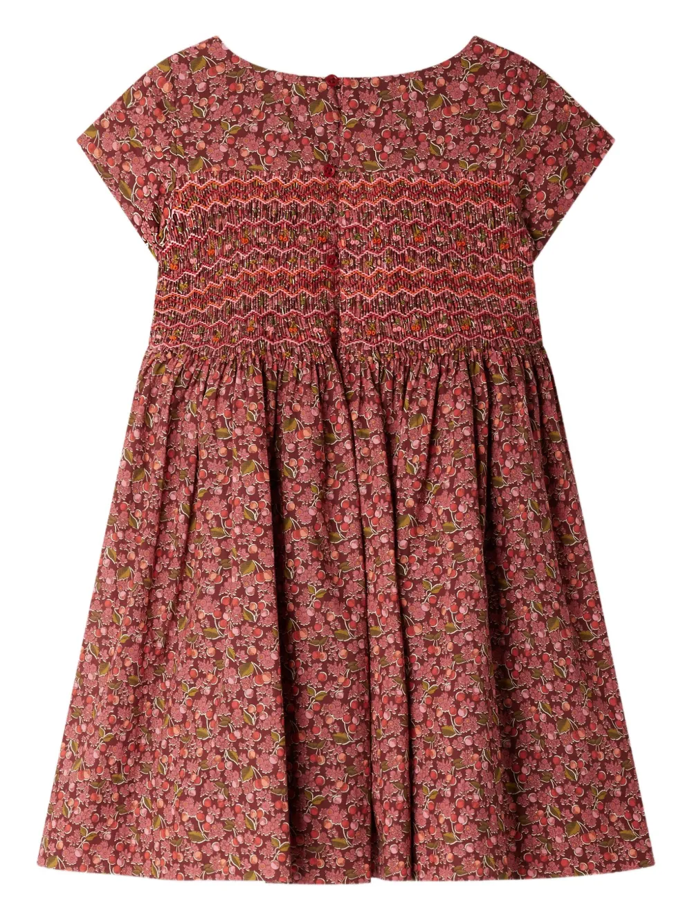 Bonpoint Katoenen jurk met bloemenprint Rood