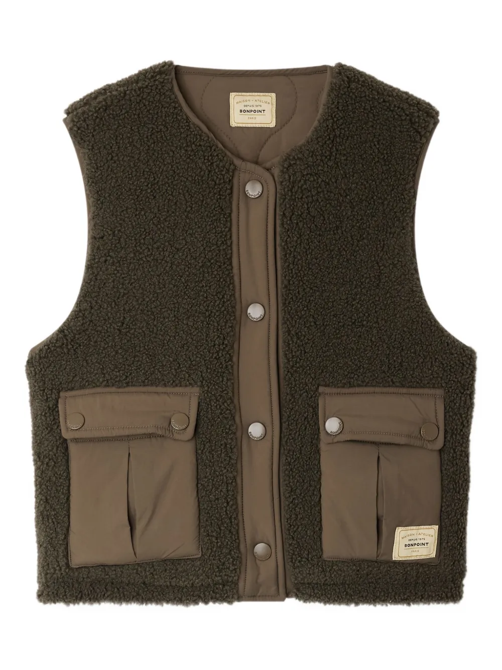Bonpoint Junior gilet met klepzak Bruin
