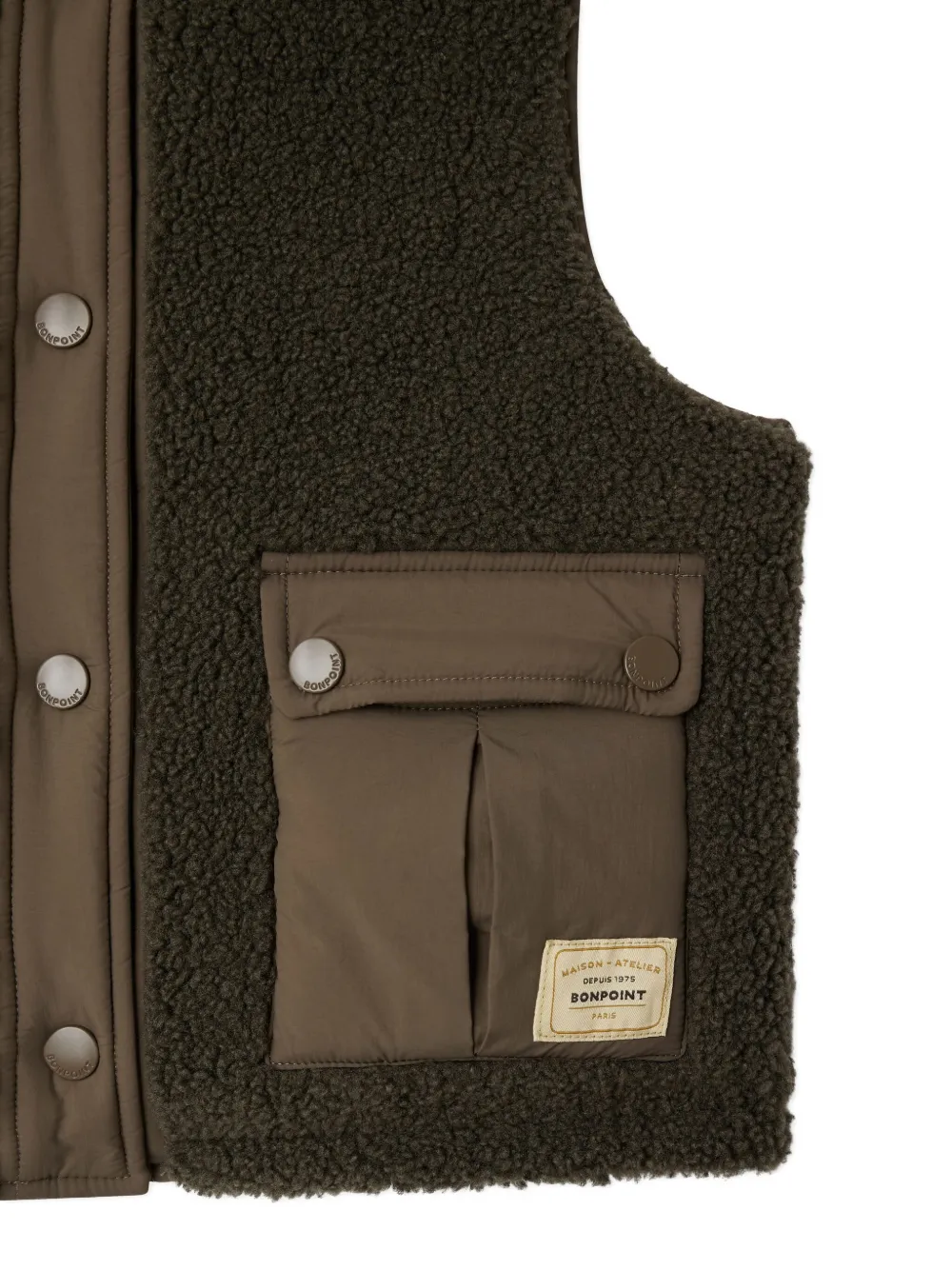 Bonpoint Junior gilet met klepzak Bruin