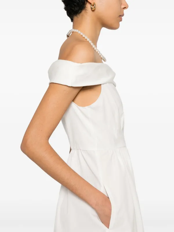 ★Weekend Max Mara★PROSIT オフショルダー ホワイトドレス Off-the-shoulder poplin dress, white | Weekend Max Mara