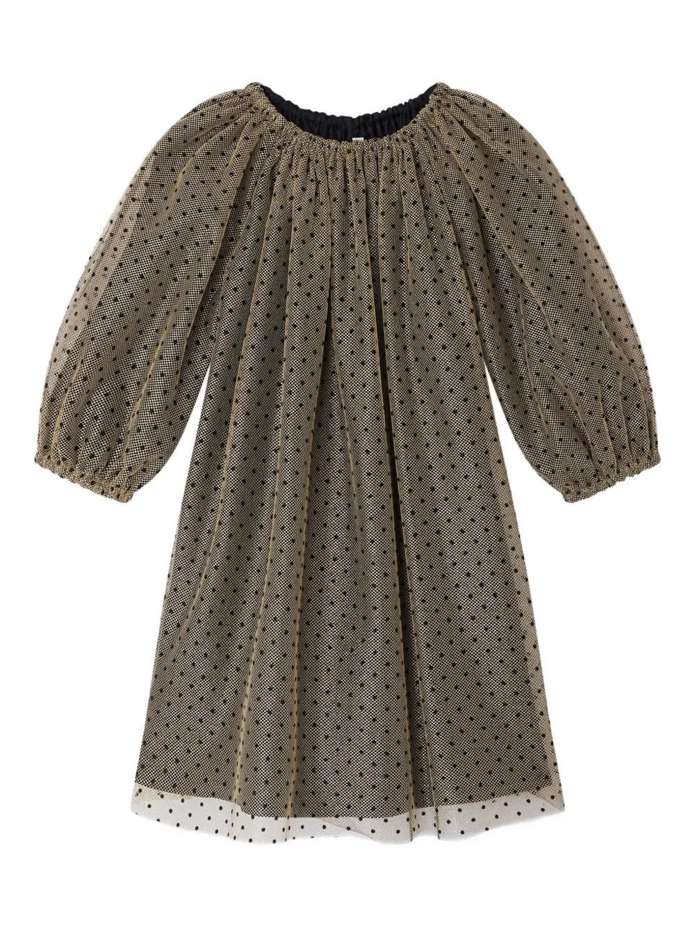 Bonpoint polka-dot puff-sleeve dress | Brown | Image 1