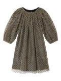 Bonpoint polka-dot puff-sleeve dress - Brown