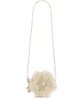 Bonpoint Jordanie flower-shaped pleated cross body bag - White