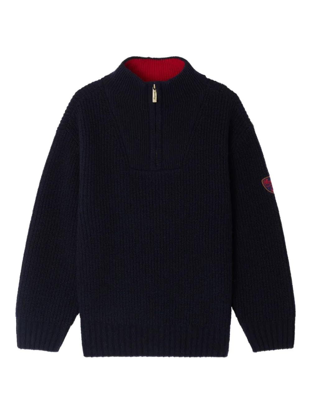 Bonpoint Baldo geribbelde trui met rits Blauw
